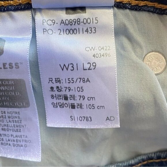 Levis Premium 70'S High Rise Slim Straight Jeans Woman 31 Dark Wash Classic - Picture 12 of 16